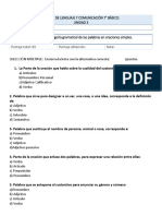 PRUEBA DE LENGUAJE Y COMUNICACIÓN 7 Partes Variables