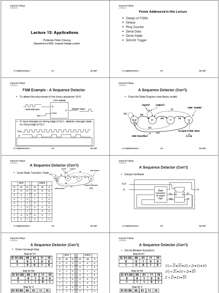 1010 Sequence Detector Design | PDF | Digital Electronics | Electronic ...