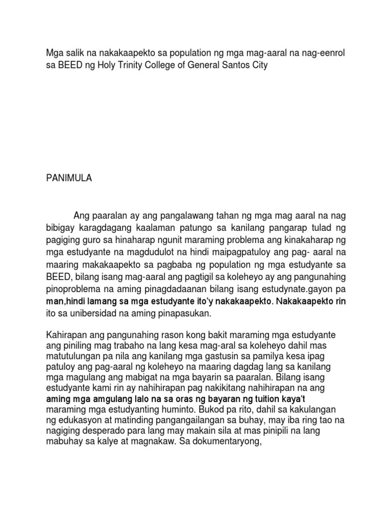 PANIMULA | PDF