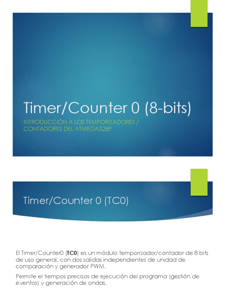 Timer/Counter 0 del ATmega328P: Guía Completa | PDF | Frecuencia | Poco