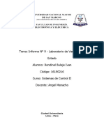 Informe #9 - Laboratorio Sistemas de Control II - Rondinel Buleje Ivan