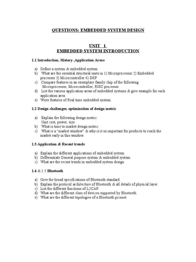 Embedded System Design Overview | PDF | Embedded System | Thread ...