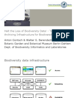 Halt The Loss of Biodiversity Data! - Towards A New Archiving Infrastructure For Biodiversity Information