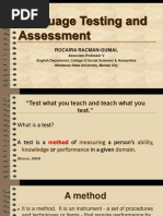 Language Testing and Assessment, 2018-2019