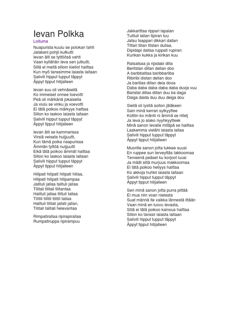Ievan Polkka Loituma Pdf