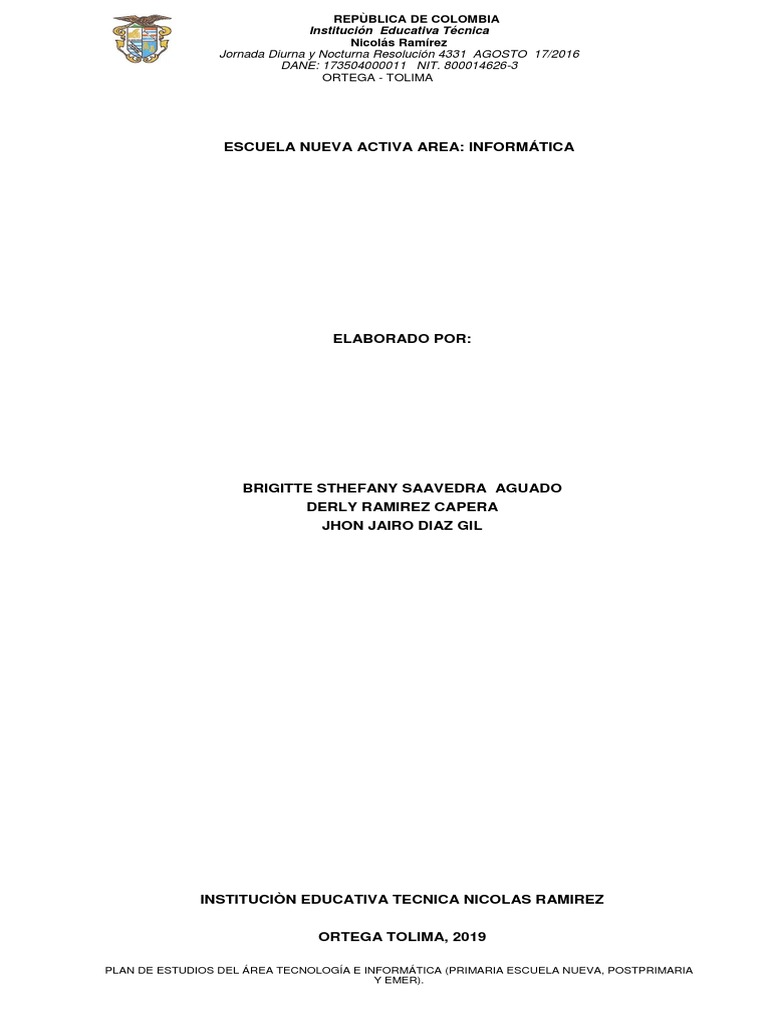 Plan de Estudios Informatica PDF | PDF | Educación primaria ...