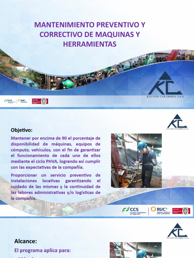 Mantenimiento Preventivo y Correctivo de Maquinas y Herramientas PDF Informática