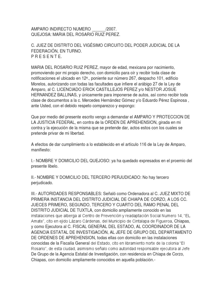 Amparo Indirecto de María Ruiz Pérez | PDF | Violación | Derecho penal