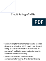 Credit Ratings of MFIs & SHGs
