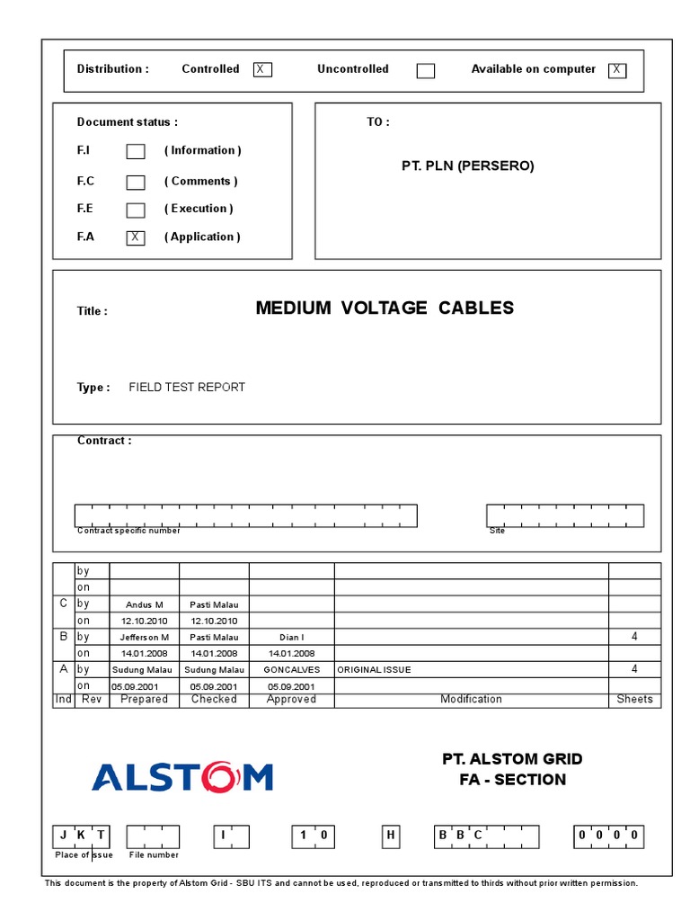 Medium Voltage Cable Test Report | PDF | Insulator (Electricity ...