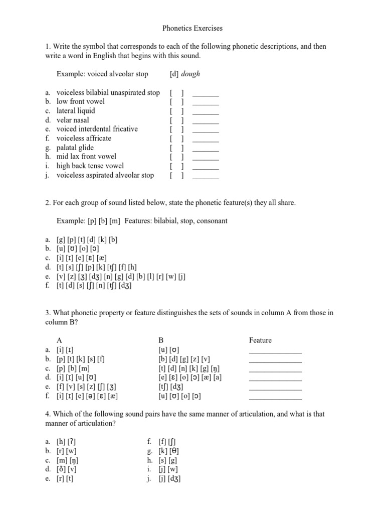 English Phonetics Exercises Pdf