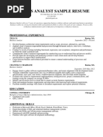 Business Analyst Resume Sample