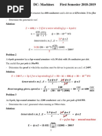 DC-Machines Problems & Solutions