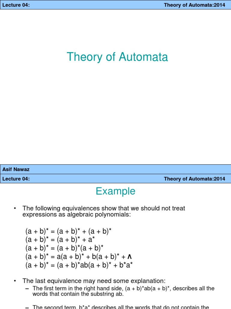 Lec 04-Regular Expression | Automata Theory | Regular Expression