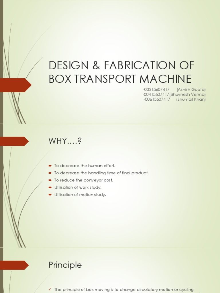 Box Transport Machine Design Overview | PDF | Machines | Beam (Structure)