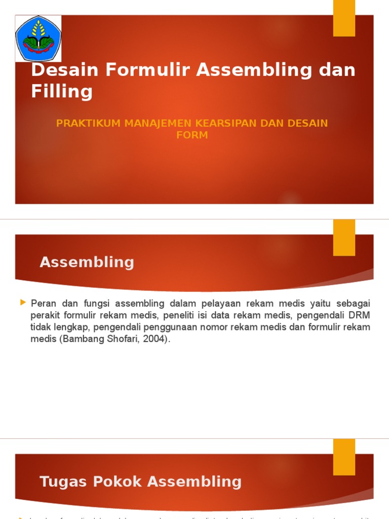 Desain Form Assembling Filling | PDF