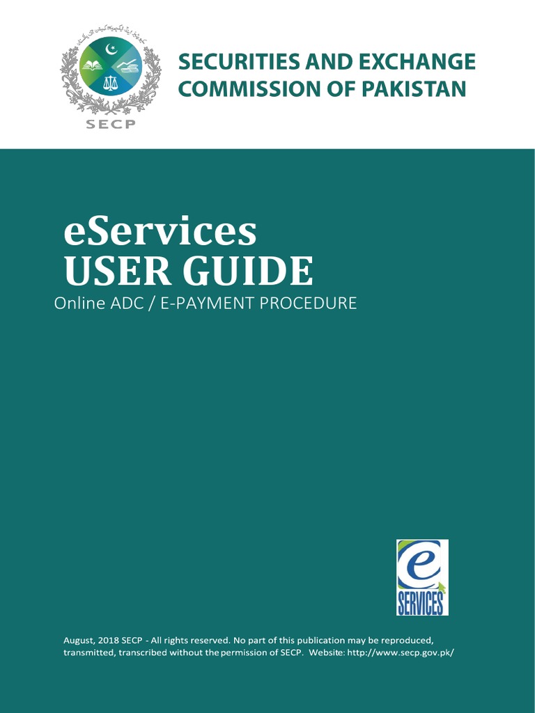 SECP ADC ePayment User Guide | PDF | Online Banking | Banks & Banking