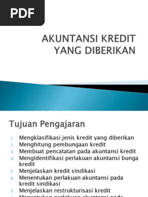 Akuntansi Kredit Yang Diberikan