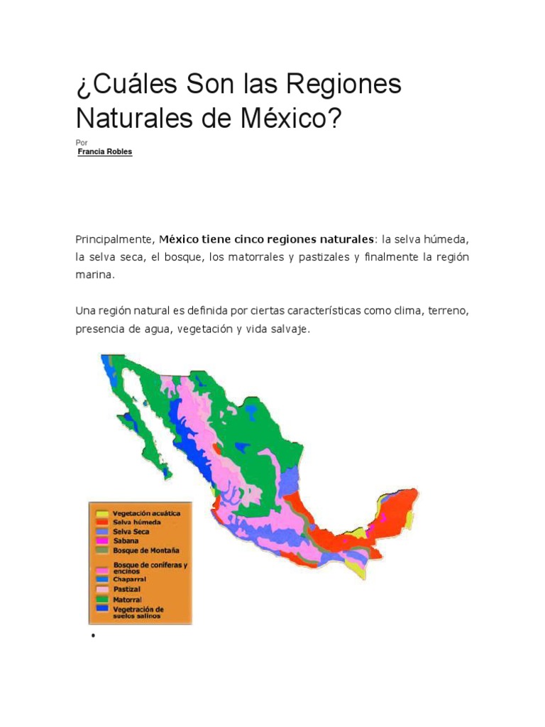 Cuáles Son Las Regiones Naturales de México | PDF | Desierto | Selva