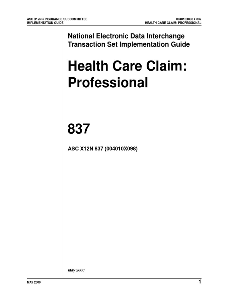 ANSI 837 PROFESSIONAL CLAIMS x098 | PDF | Health Insurance Portability
