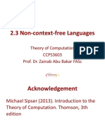 2.3 Non-Context-Free Languages