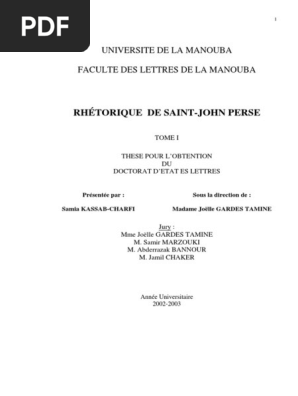 rhetorique de saint john perse presentee pdf pdf rhetorique poesie