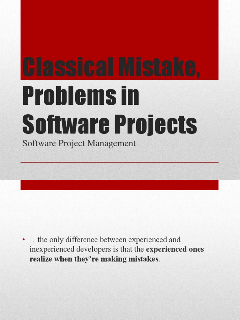 Common Mistakes in Software Projects | PDF | Software Development ...