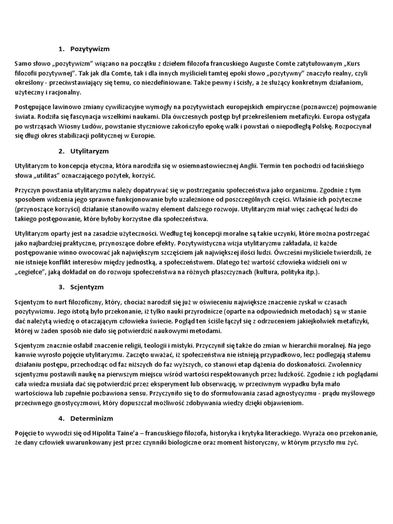 Co Określano Mianem Pozytywizmu W Europie