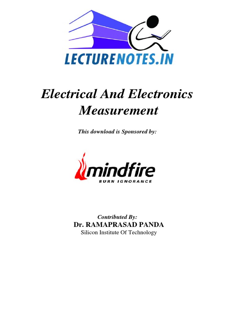 Electrical and Electronics Measurement by DR Ramaprasad Panda PDF PDF Electrical Engineering