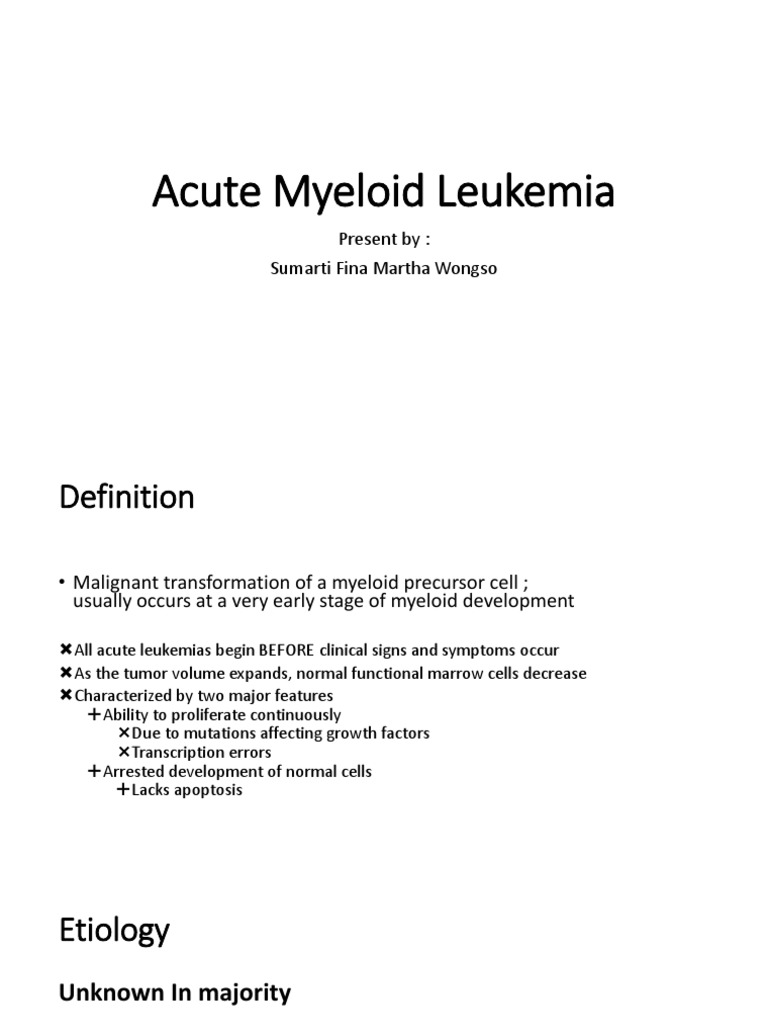 Acute Myeloid Leukemia Overview | PDF | Diseases And Disorders ...