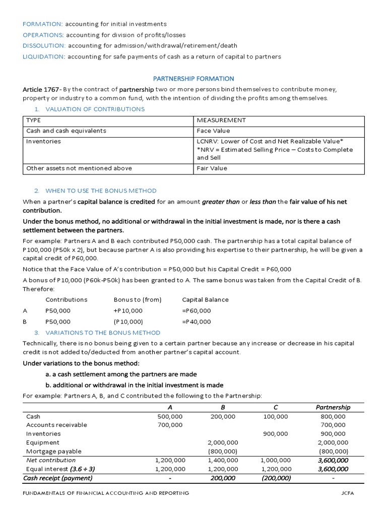 Partnership Accounting Fundamentals | PDF | Partnership | Debits And ...