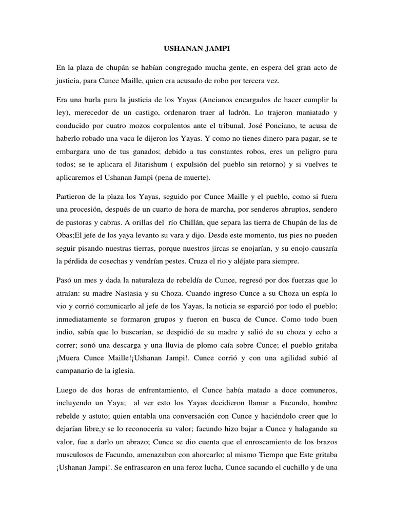 Resumen de Ushanan Jampi | PDF | Violencia