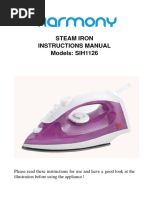 STEAM IRON INSTRUCTIONS MANUAL Models: SIH1126