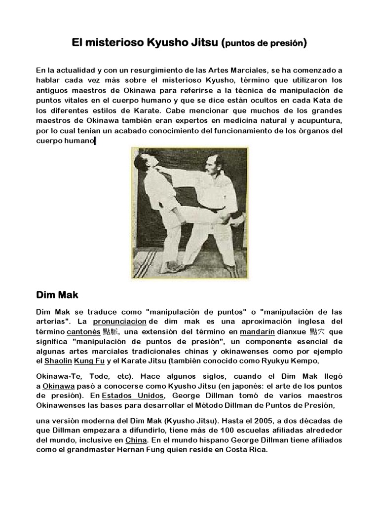 El Misterioso Kyusho Jitsu PDF Deportes de combate Artes