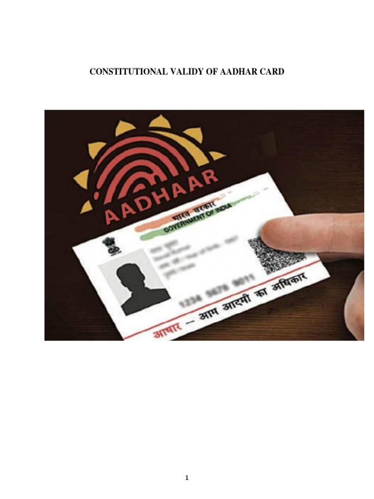 Constitutional Validy of Aadhar Card | PDF | Identity Document | Dignity