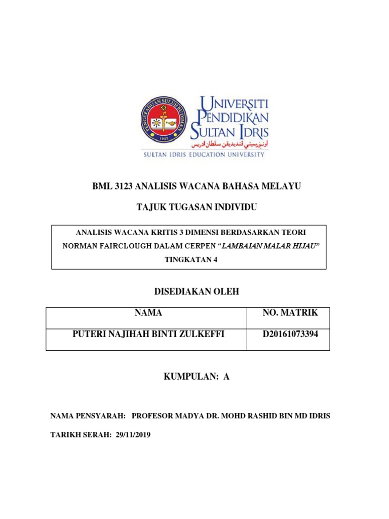 Analisis Wacana Kritis 3 Dimensi Berdasarkan Teori Norman Fairclough Dalam Cerpen Pdf