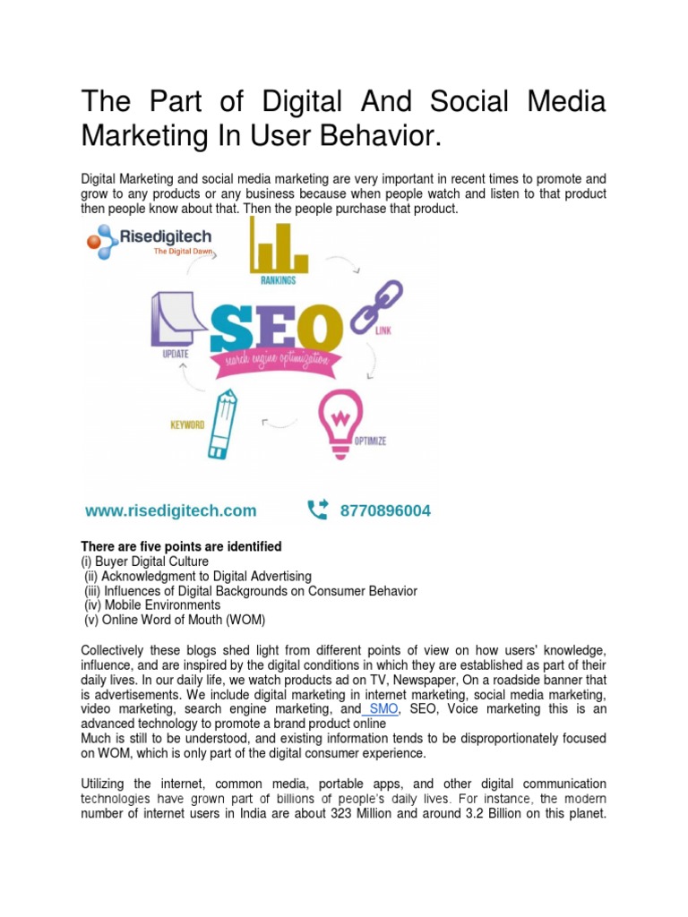 Impact of Digital Marketing on Consumer Behavior | PDF | Digital ...