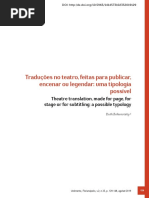 Traduções no teatro, feitas para publicar, encenar ou legendar