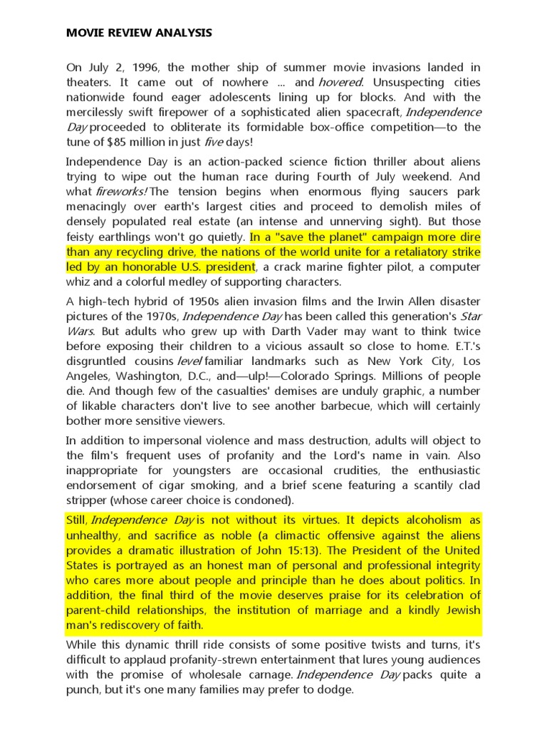 Movie Review Analysis Pdf