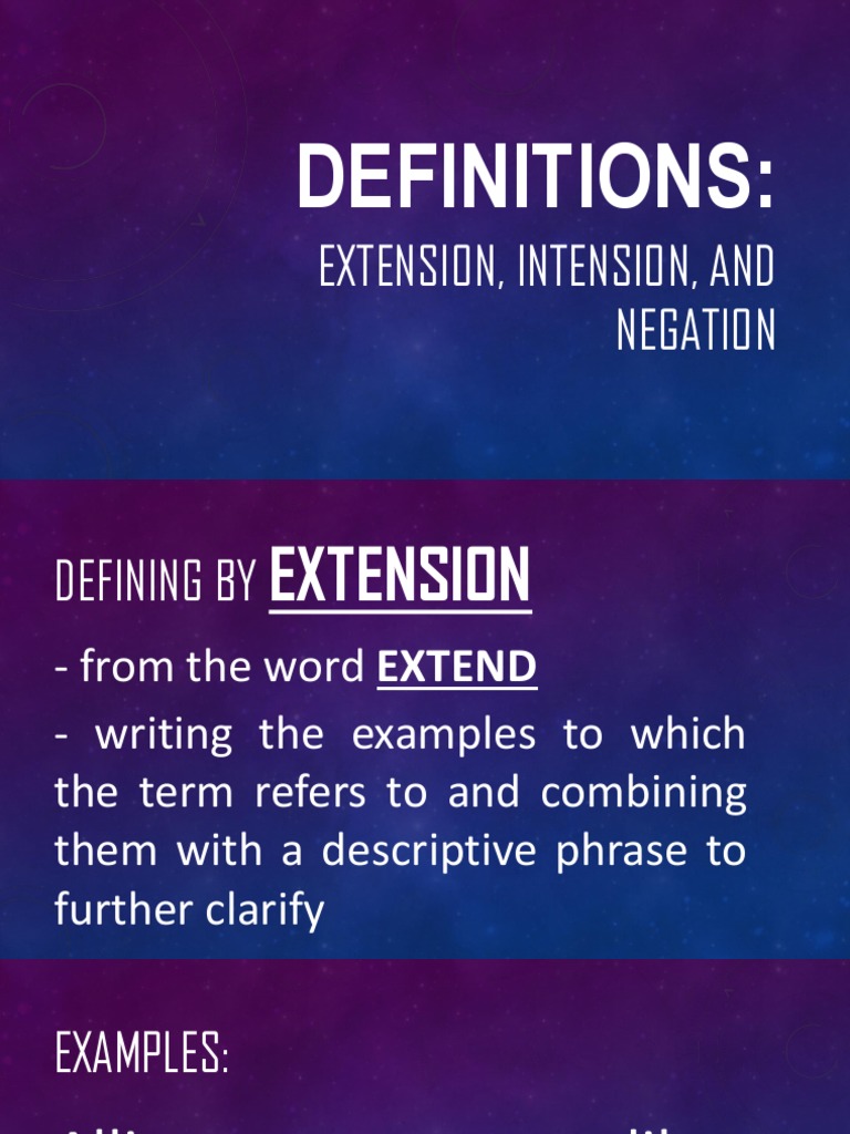 Extension, Intension, and Negation Defined | PDF | Science & Mathematics
