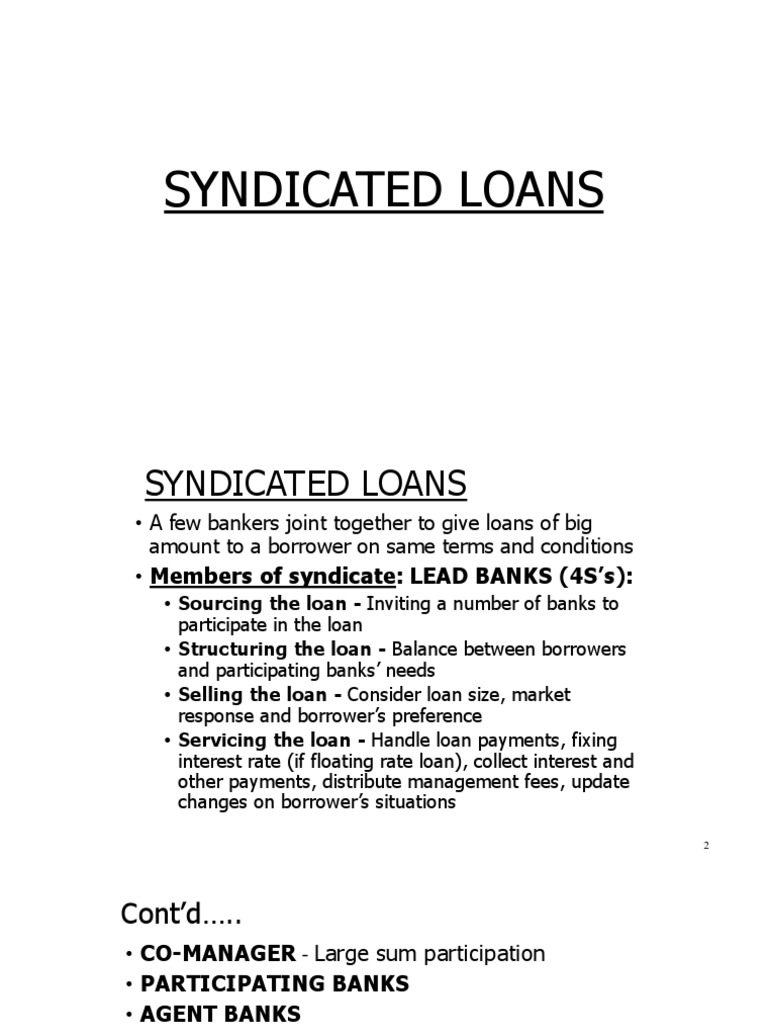 Understanding Syndicated Loans | PDF | Syndicated Loan | Loans