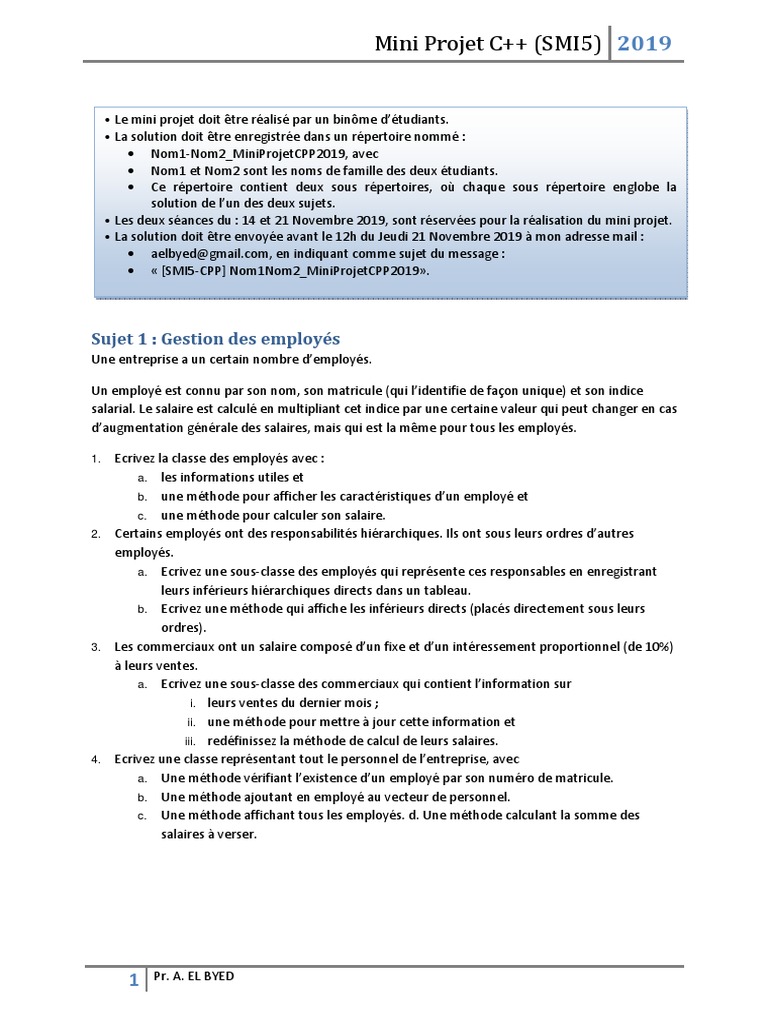 Mini Projet C++ pour Étudiants | PDF | Télécommunication | l'Internet