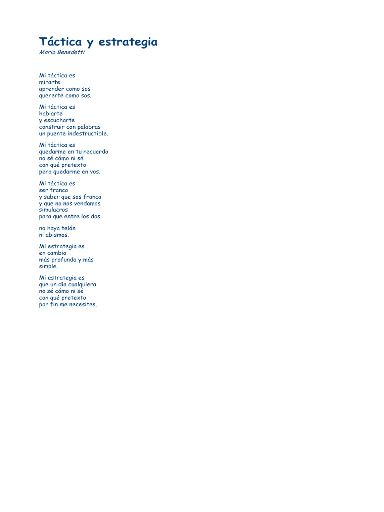 Táctica y Estrategia Mario Benedetti PDF PDF