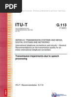 Itu-T: Transmission Impairments Due To Speech Processing