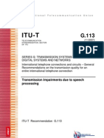 Itu-T: Transmission Impairments Due To Speech Processing