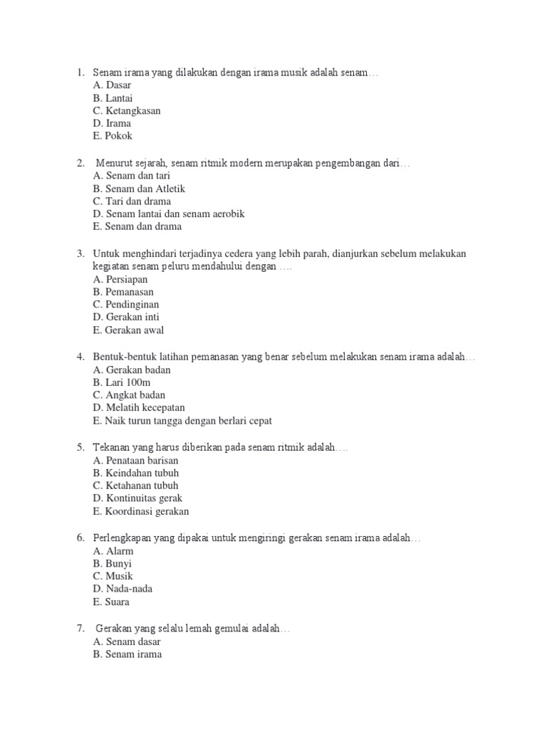 Kumpulan Soal Pjok Kelas 12 Pdf