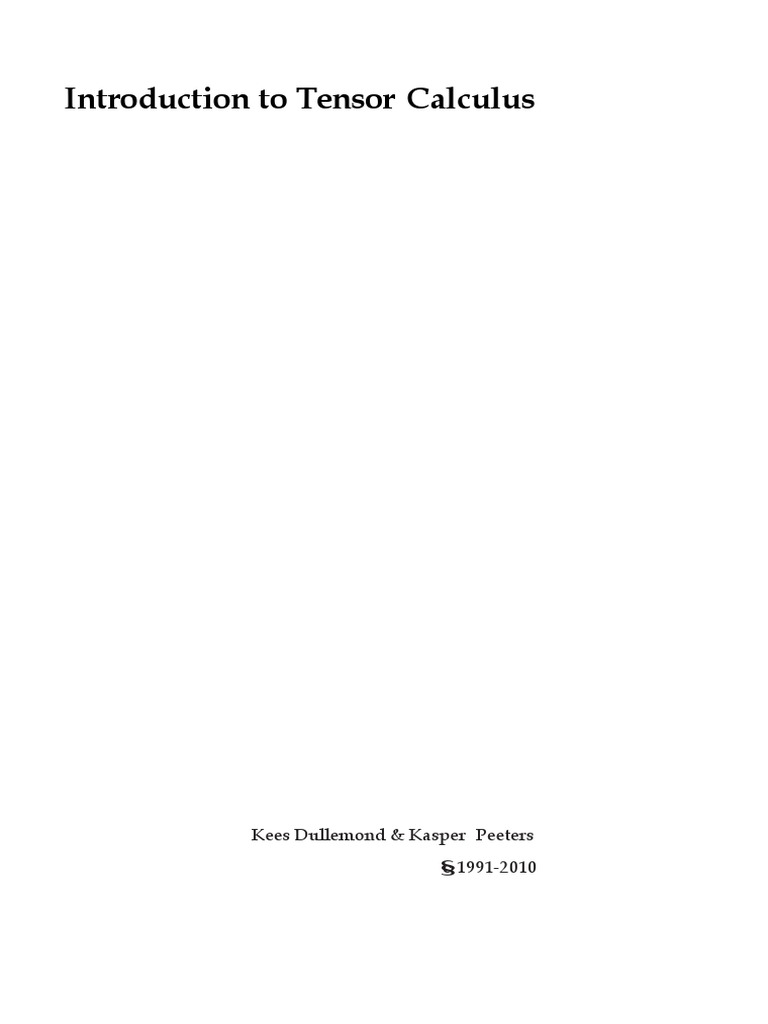 Tensor | PDF | Tensor | Euclidean Vector