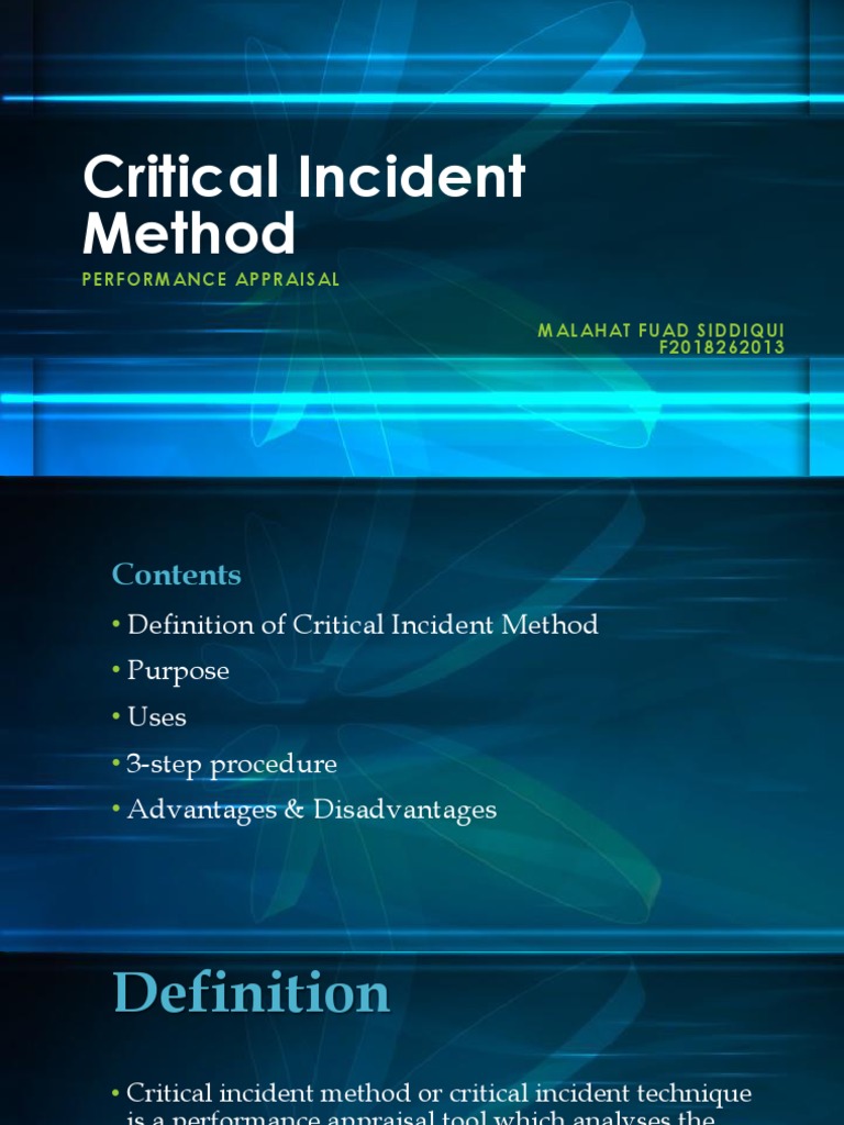 Critical Incident Method in Appraisals | PDF | Behavior | Competence ...