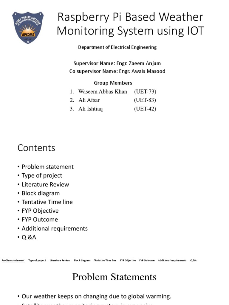 IoT Weather Monitoring with Raspberry Pi | PDF | Internet Of Things ...