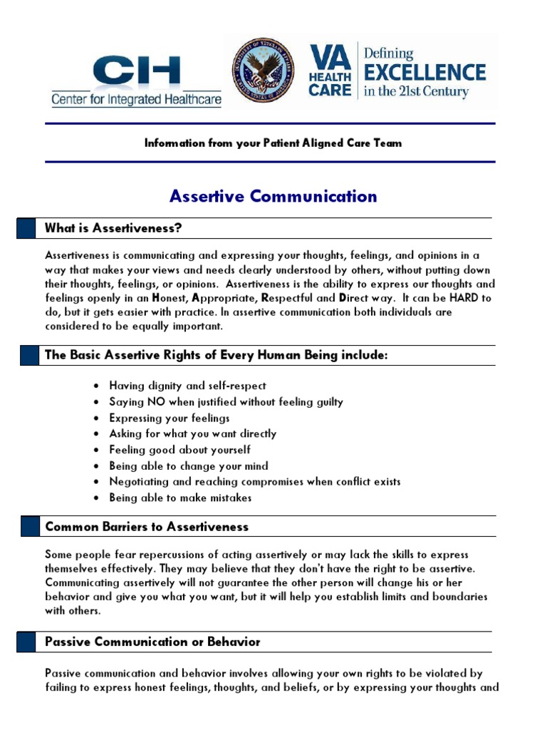 Assertive Communication Version 3 | PDF | Neuroscience | Social Psychology